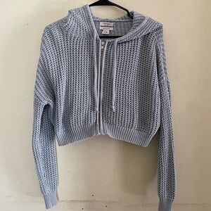 Haute Hippie Sky Blue Knit Hoodie